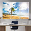 Tropical Beach Canvas Wall Art, Palm Tree Ocean Photo Print, Coastal Living Room Decor, Turquoise Sea Beach House Art, Summer Wall Art by MyGreatCanvas | Canvas Wall Art Prints | Photo Prints & Wall Decor
