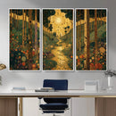 Gustav Klimt Style Forest Canvas Wall Art, Golden Forest Path Floral Art Nouveau Print, Enchanted Woodland Decor by MyGreatCanvas | Canvas Wall Art Prints | Photo Prints & Wall Decor