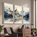 Lake Abstract Mountain Wall Art Canvas Print