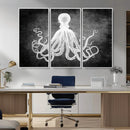 Black White Octopus Wall Art Canvas Print by MyGreatCanvas | Canvas Wall Art Prints | Photo Prints & Wall Decor