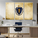 Massachusetts Flag Wall Art Canvas Print