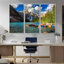 Moraine Lake 3-Panel Wall Art, Majestic Mountain and Lake by MyGreatCanvas | Canvas Wall Art Prints | Photo Prints & Wall Decor