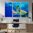 Sea Turtle Wall Art Canvas Print, Sea life in the Ocean Wall