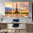Paris Eiffel Tower Sunset Canvas Wall Art Print - Iconic