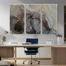 Gray Marble Fluid Wall Art – Modern Abstract Canvas Print