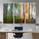 Four Seasons Wall Art Forest Canvas Print – Triptych