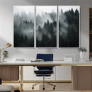 Foggy Forest Wall Art Canvas Print | 3 Panel Large Misty by MyGreatCanvas | Canvas Wall Art Prints | Photo Prints & Wall Decor