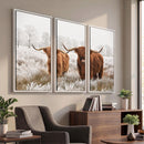 Longhorn Cattle Wall Art Canvas Print, Framed Farmhouse