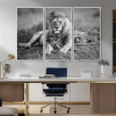 King Forest Lion Wall Art Canvas Print – Framed Majestic by MyGreatCanvas | Canvas Wall Art Prints | Photo Prints & Wall Decor