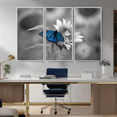 Blue Butterfly Black and White Canvas Wall Art by MyGreatCanvas | Canvas Wall Art Prints | Photo Prints & Wall Decor