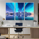 Northern Lights above Mountain Wall Art, Northern Lights