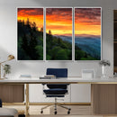 Forest Landscape Wall Art Sunset Canvas, Forest Sunset