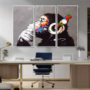 Dj Monkey Listening to Music Wall Art Print | Banksy Monkey by MyGreatCanvas | Canvas Wall Art Prints | Photo Prints & Wall Decor
