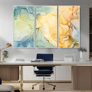 Green and Yellow Marble Fluid Effect Wall Art, Green and