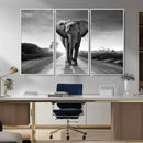 Black and White Elephant Wall Art Canvas Print