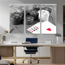 Poker Game Cards Wall Art Canvas, Multi Panel Wall Art