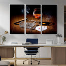 Whiskey Cigar Wall Art Canvas Print Kitchen Wall