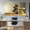 Fluvial Zen Stones Canvas Wall Art Print