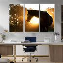 Horse at Sunset Wall Art Animal Canvas Print