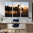 Horse Herd Wall Art Animal Canvas Print