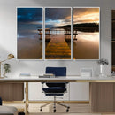 Serene Lake Pier at Sunset Canvas Print | Landscape Canvas