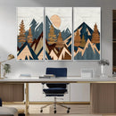 Abstract Wood Panel Effect Mountain Range Top Wall Art