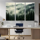 Captivating Misty Forest Wall Art Premium Canvas Print a