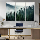 Captivating Misty Forest Wall Art Premium Canvas Print,