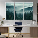 Captivating Misty Foggy Forest Wall Art Premium Canvas Print