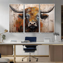 Scottish Highland Cow Cattle Art Print on Wood Style by MyGreatCanvas | Canvas Wall Art Prints | Photo Prints & Wall Decor