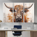 Vintage Scottish Highland Cow Cattle Art, Scottish Highland