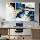 Gold Marble Art - Abstract Geode Gold And Blue Marble Shape