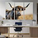 Texas Bull Longhorn Wall Art Canvas Print for Farm House by MyGreatCanvas | Canvas Wall Art Prints | Photo Prints & Wall Decor