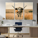 Texas Cow Wall Art Canvas Print for Farm House Wall Decor, by MyGreatCanvas | Canvas Wall Art Prints | Photo Prints & Wall Decor