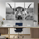 Texas Cow Longhorn Wall Art Canvas Print for Farm House Wall by MyGreatCanvas | Canvas Wall Art Prints | Photo Prints & Wall Decor