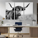 Texas Highland Cow Longhorn Canvas Print - Rustic Farmhouse by MyGreatCanvas | Canvas Wall Art Prints | Photo Prints & Wall Decor
