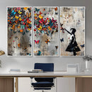 Banksy Wall Art - Banksy Girl and Butterfly Explosion Wall by MyGreatCanvas | Canvas Wall Art Prints | Photo Prints & Wall Decor