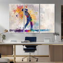 Watercolor Golf Swing Wall Art Canvas Print | Vibrant