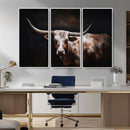 Texas Longhorn Wall Art Canvas Print | Western Ranch Decor |