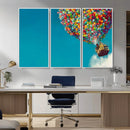 Carl Fredricksen, Up Movie Wall Art, Colorful Balloon House