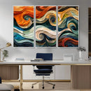 Abstract Wave Wall Art | Ready to Hang Framed Canvas Print |