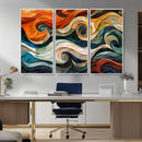 Abstract Wave Wall Art | Ready to Hang Framed Canvas Print |