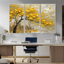 Yellow Blossom Tree Canvas Wall Art - Floral Abstract Modern