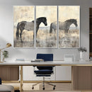 Vintage Horses Wall Art Canvas Print