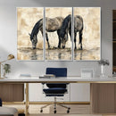 Chinese Style Abstract Black Horses Wall Art Canvas Print - by MyGreatCanvas | Canvas Wall Art Prints | Photo Prints & Wall Decor