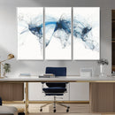 Flight Route Map Wall Art Canvas Print, Abstract Air Traffic