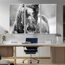 Black and White Horse Winter Wall Art | Ready to Hang and