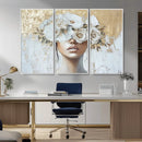 Golden Petal Wall Art - Canvas Print Flower Head Woman