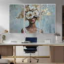 Golden Petal Wall Art - Petal Silhouette Woman Wall Art by MyGreatCanvas | Canvas Wall Art Prints | Photo Prints & Wall Decor