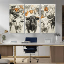 Texas Longhorn Wall Art Canvas Print – Herd Abstract Cow by MyGreatCanvas | Canvas Wall Art Prints | Photo Prints & Wall Decor